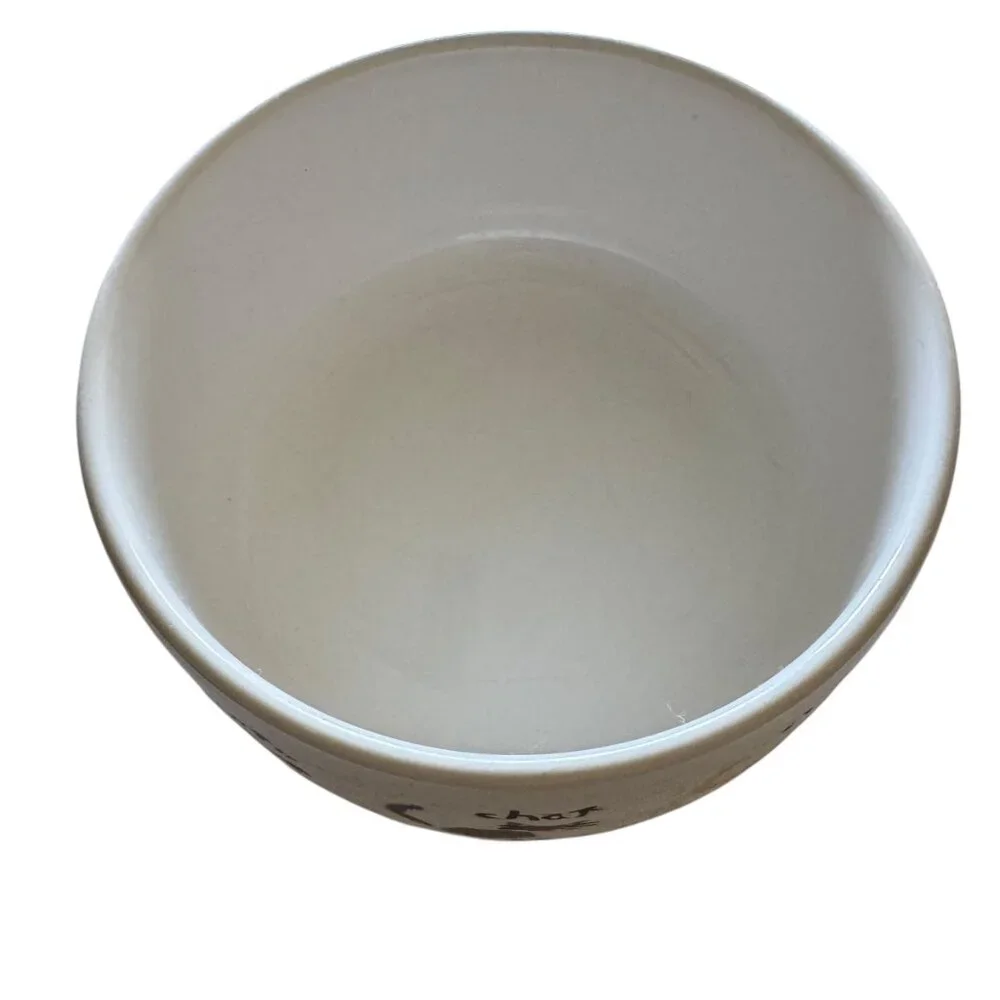 Vintage Waechtersbach Cat Food Water Bowl Ceramic Multiple languages Graphics